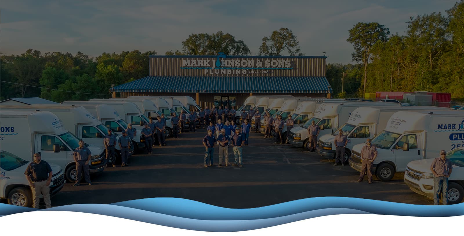Mark Johnson & Sons Plumbing service truck at a North Louisiana home